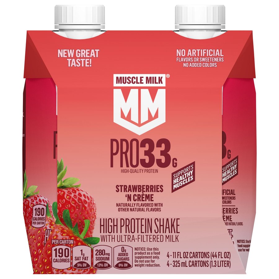 Muscle Milk Pro 33g Protein Shake 4 pk Cartons - Strawberries 'N Creme