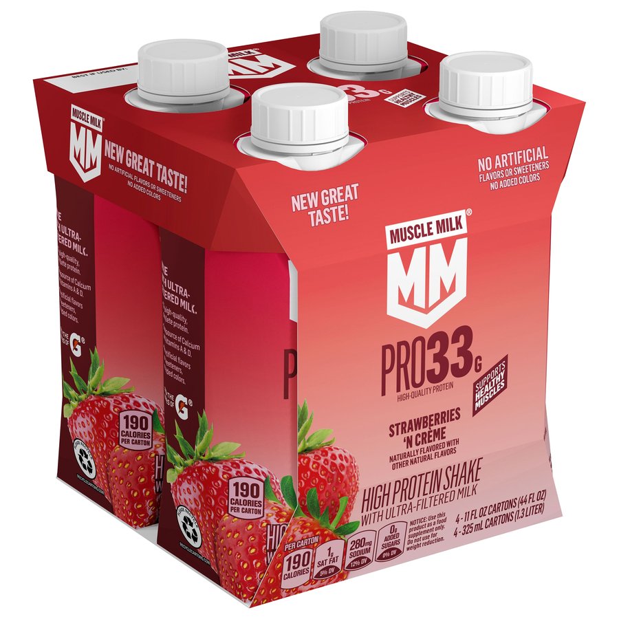 Muscle Milk Pro 33g Protein Shake 4 pk Cartons - Strawberries 'N Creme